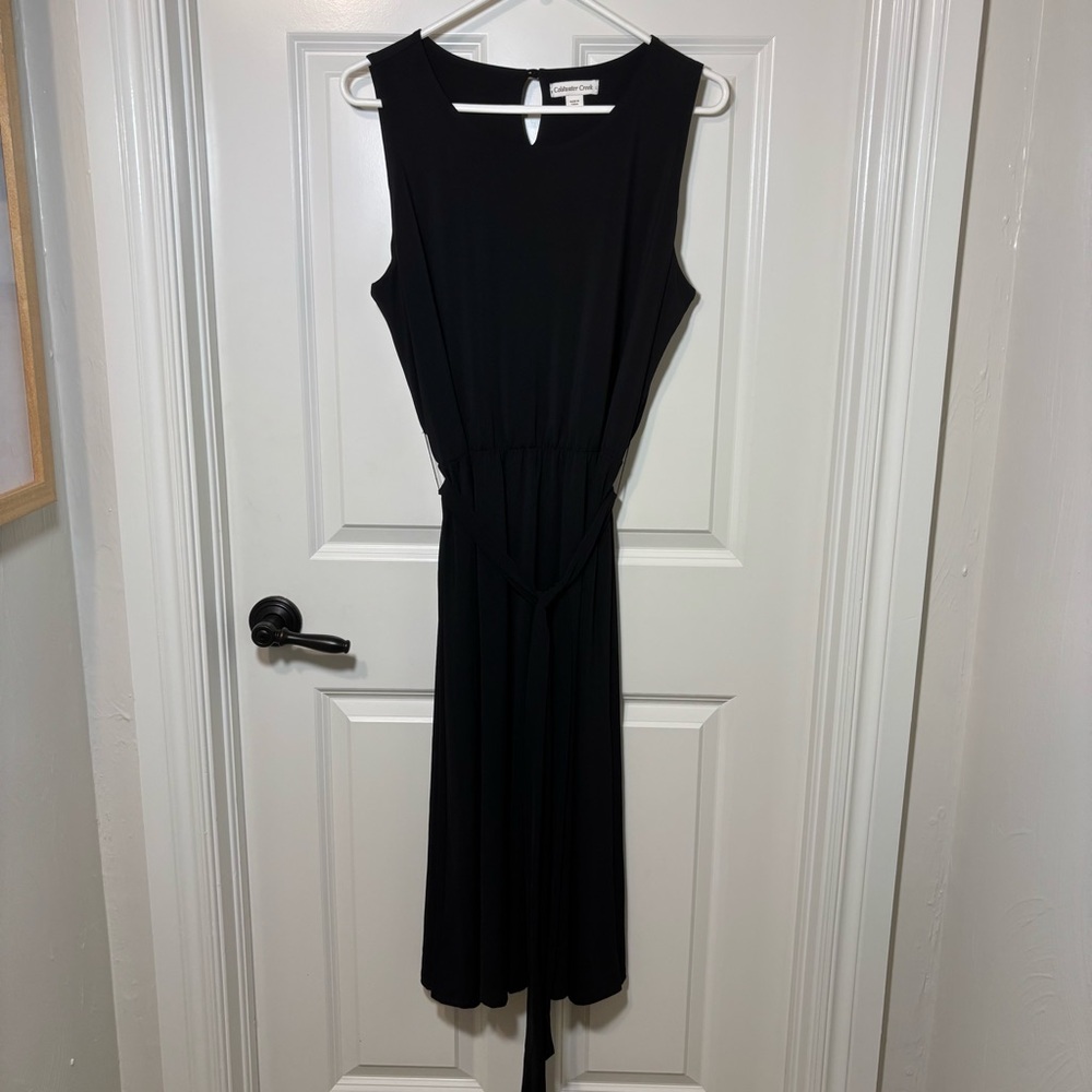 NWOT Coldwater Creek Black Sleeveless Midi Dress Size PL